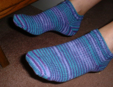 mom loves them, the yarn is SOO soft.  my hands never got quite used to the tension, though.