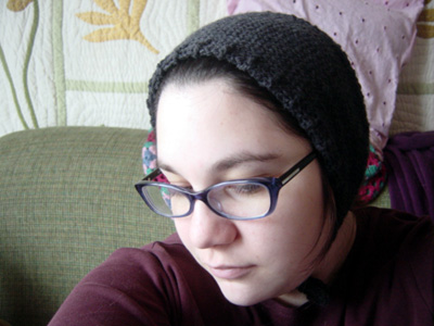 i like this coif better than the pink one i knit myself.