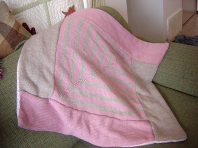 the full blankie, spread out on my couch.